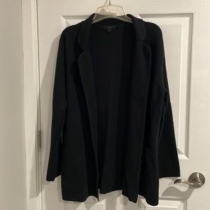 J. Crew Eloise Wool Blend Collared Sweater Blazer In Black